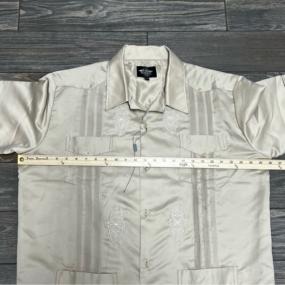 El General Men's 3XL Western Shirt Tan Beige Short Sleeve Shiny Button New NWD - Picture 8 of 14